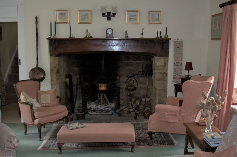 The restored fireplace