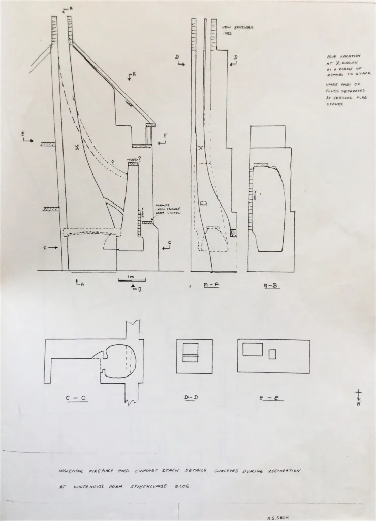 Roger Sach’s drawing of the fireplace and chimney stack