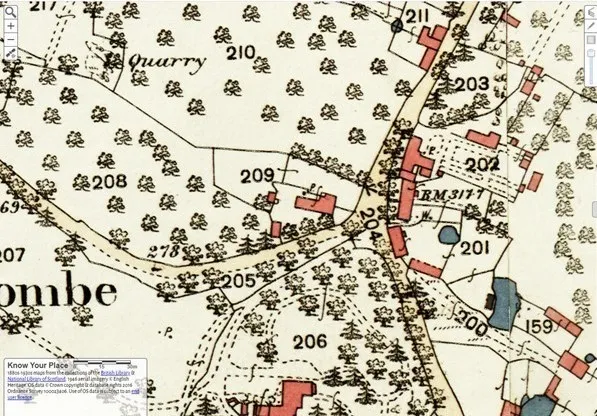 Extract from 25″ OS Map 1st edition courtesy of Know Your Place (Gloucestershire)