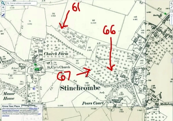 Extract from 2nd edition of 25 inch OS map courtesy of Know Your Place Gloucestershire