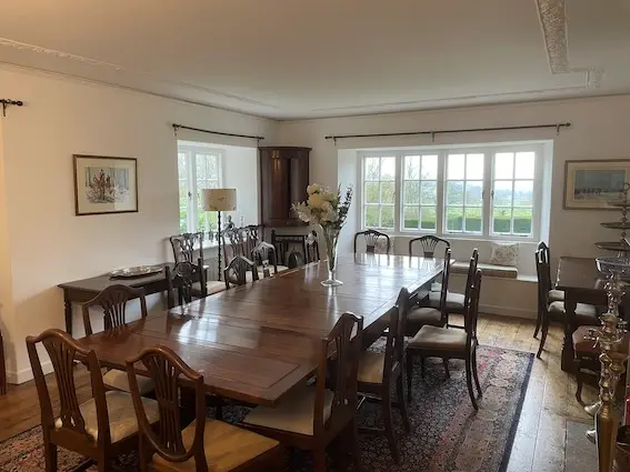 The south and east facing dining room