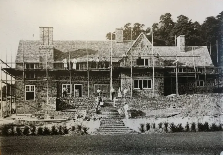The house under construction in 1910