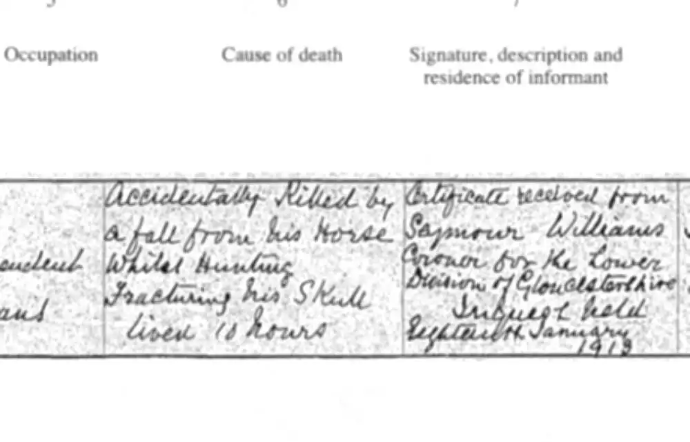 Death certificate of Walter Mildmay