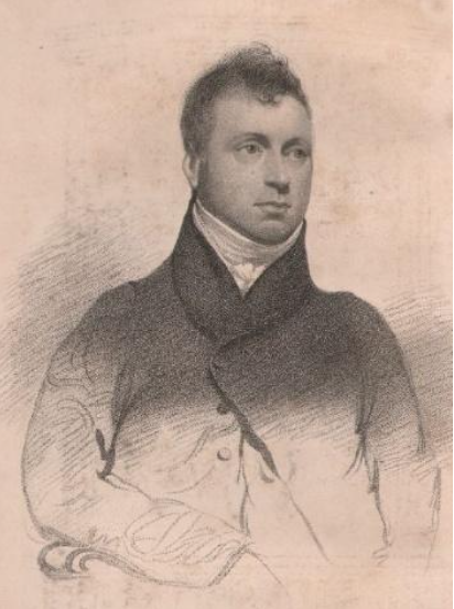 19th-century engraved portrait of a man in a high-collared coat, looking to the left, with a calm expression.